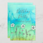 ホワイトフラワーズ75thバースデーパーティーへの招待 招待状 (正面/裏面)