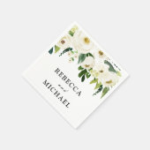 ホワイトフラワーズ&クリームエレガントウェディング披露宴 スタンダードカクテルナプキン (角)