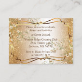 ホワイトフラワーズ&金ゴールドグリッター エンクロージャーカード (裏面)