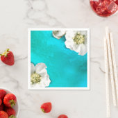 ホワイトフラワーティファニーアクアガラス金属繊細 スタンダードカクテルナプキン (インサイチュ)