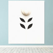 ホワイトフラワーデザイン キャンバスプリント (インサイチュ (ウッドフロア))