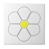 ホワイトフラワーデザイン タイル (正面)