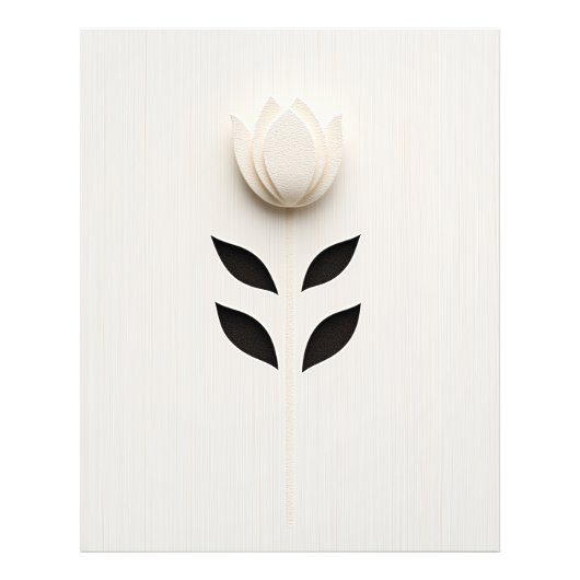 ホワイトフラワーデザイン フォトプリント            (正面)