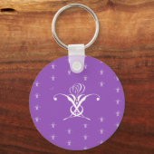 ホワイトフラワーパステルパープルイースター キーホルダー (裏面)