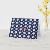 ホワイトフラワーパターンThunder_Cove カード (黄色い花)