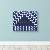 ホワイトフラワーパターンThunder_Cove キャンバスプリント (インサイチュ (ウッドフロア))