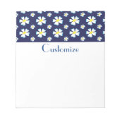 ホワイトフラワーパターンThunder_Cove ノートパッド (正面)