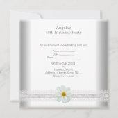 ホワイトフラワーファブラス40th誕生日パーティーレース 招待状 (裏面)