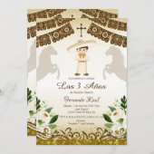 ホワイトフラワーフィエスタインビタシオネトレアノス 招待状 (正面/裏面)