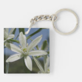 ホワイトフラワーフォトキーチェーン キーホルダー (裏面)
