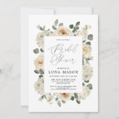 ホワイトフラワーブライダルシャワー写真招待状 招待状 (正面)