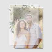 ホワイトフラワーブーケヌエストラスペインのボダ結婚ズ ベラム紙招待状 (オフセット (カップル))