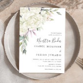 ホワイトフラワーブーケヌエストラスペインのボダ結婚ズ 招待状