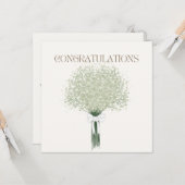 ホワイトフラワーブーケ結婚の祝いカード カード (正面/裏面インサイチュ)