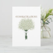 ホワイトフラワーブーケ結婚の祝いカード カード (スタンド正面)