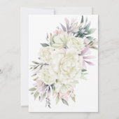 ホワイトフラワーブーケSweet sixteen16誕生日 招待状 (裏面)