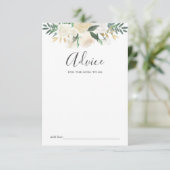 ホワイトフラワーベビーシャワーアドバイス アドバイスカード (スタンド正面)