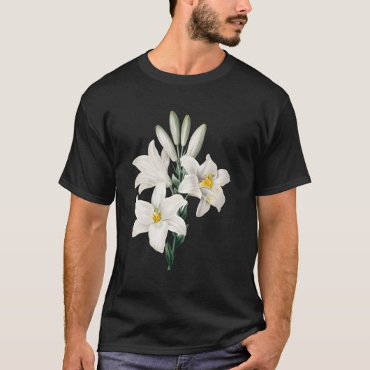 ホワイトフラワーマドンナリリー Tシャツ (正面)