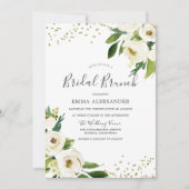 ホワイトフラワーモダンズブライダルシャワーブランチ招待状 招待状 (正面)