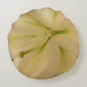 ホワイトフラワーラウンド投げクッショフェミニンン ラウンドクッション (裏面)