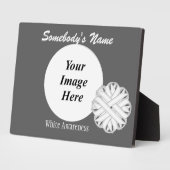 ホワイトフラワーリボンテンプレートバイケネスヨンチッチ フォトプラーク (側面)