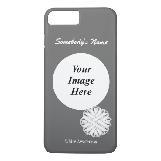 ホワイトフラワーリボンTmpl by Kenneth Yoncich Case-Mate iPhoneケース (裏面)