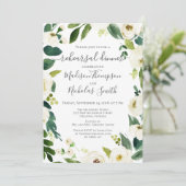 ホワイトフラワーリースリハーサルディナー招待状 招待状 (スタンド正面)