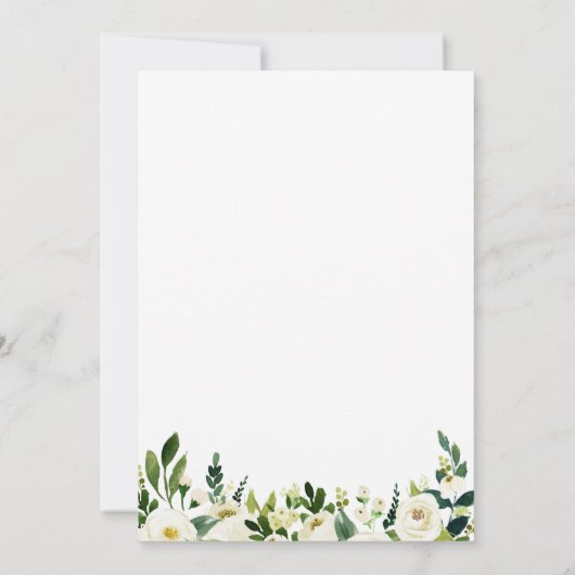 ホワイトフラワーリースリハーサルディナー招待状 招待状 (裏面)