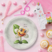 ホワイトフラワー紙プレート ペーパープレート (パーティー)