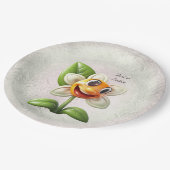 ホワイトフラワー紙プレート ペーパープレート (アングル)