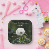 ホワイトフラワー紙プレート ペーパープレート (パーティー)