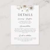 ホワイトフラワー素朴エレガントなウェディング詳細 エンクロージャーカード (正面)