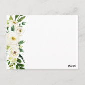 ホワイトフラワー&グリーンプレイス設定サンキューカード ポストカード (裏面)