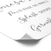 ホワイトフラワー&グリーンリーミモザバーサイン ポスター (角)