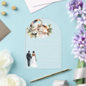 ホワイトフラワー+リングの結婚式 アクリル招待状 (インサイチュ (ウェディング))