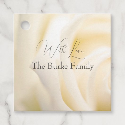 ホワイトフラワー「愛を込めて」ギフトタグ フェイバータグ (正面)