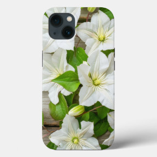 ホワイトフラワーiPhoneケース iPhone 13ケース