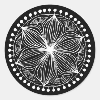 ホワイトフランキーマンダラステッカー ラウンドシール