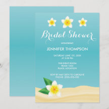 ホワイトフランギパニトロピカルビーチブライダルシャワー