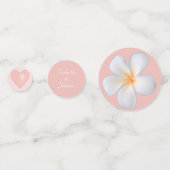 ホワイトフランギパニプルメリアフラワーズ&パール結婚ズ コンフェッティ (裏面)