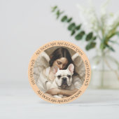 ホワイトフランスのブルドッグ愛は決して死なない同情カード サンキューカード (スタンド正面)