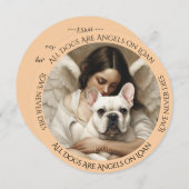 ホワイトフランスのブルドッグ愛は決して死なない同情カード サンキューカード (正面/裏面)