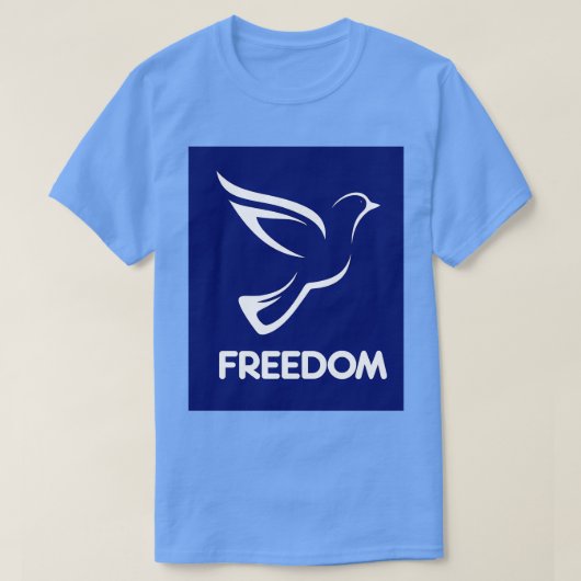 ホワイトフリーダム鳩 Tシャツ (デザイン正面)