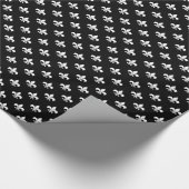 ホワイトフルーアデリス・オン・ブラック ラッピングペーパー (角)