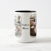 ホワイトフレンチインドッグベッド ツートーンマグカップ (中央)