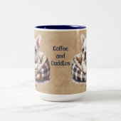 ホワイトフレンチインプレイドッグベッド ツートーンマグカップ (中央)