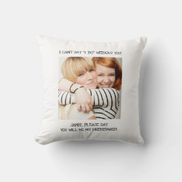 ホワイトフレンド最高のフォトブリデスメイド招待状 クッション