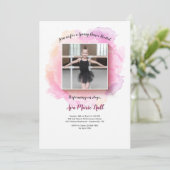 ホワイトフレームウォーター色ダンスリサイタル招待状 招待状 (スタンド正面)