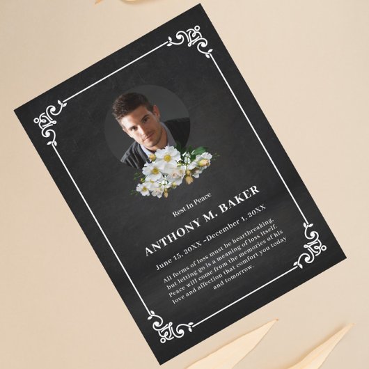 ホワイトフレームカスタムフォト葬儀悔やみや弔慰