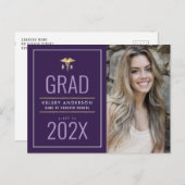 ホワイトフレーム看護学校卒業発表 ポストカード (正面/裏面)